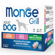 Monge Grill Adult Multibox Mix Salmone Maiale Agnello Cibo Umido Per Cani Adulti 12 Bustine-2