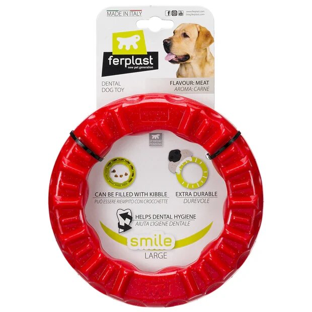 Ferplast Smile Ring Gioco Dentale Anello Taglia Large Rosso Per Cani-5