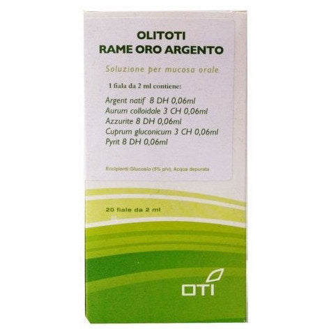 Oti Olitoti Rame Oro Argento medicinale omeopatico 20 fiale-2