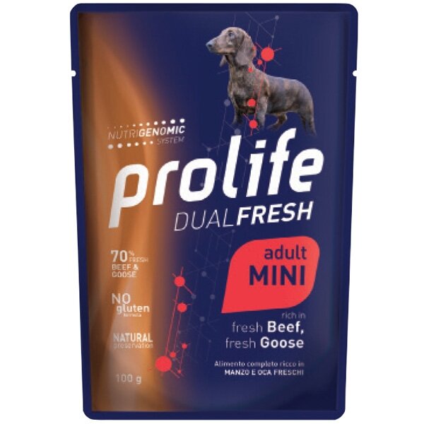 Prolife Smart Manzo E Oca Freschi Cibo Umido Per Cani Adulti Taglia Piccola Bustina 100g-1