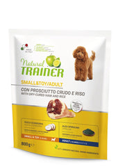 Natural Trainer Crocchette Prosciutto Crudo/Riso Per Cani Adulti Taglia Piccola Sacco 800g-2