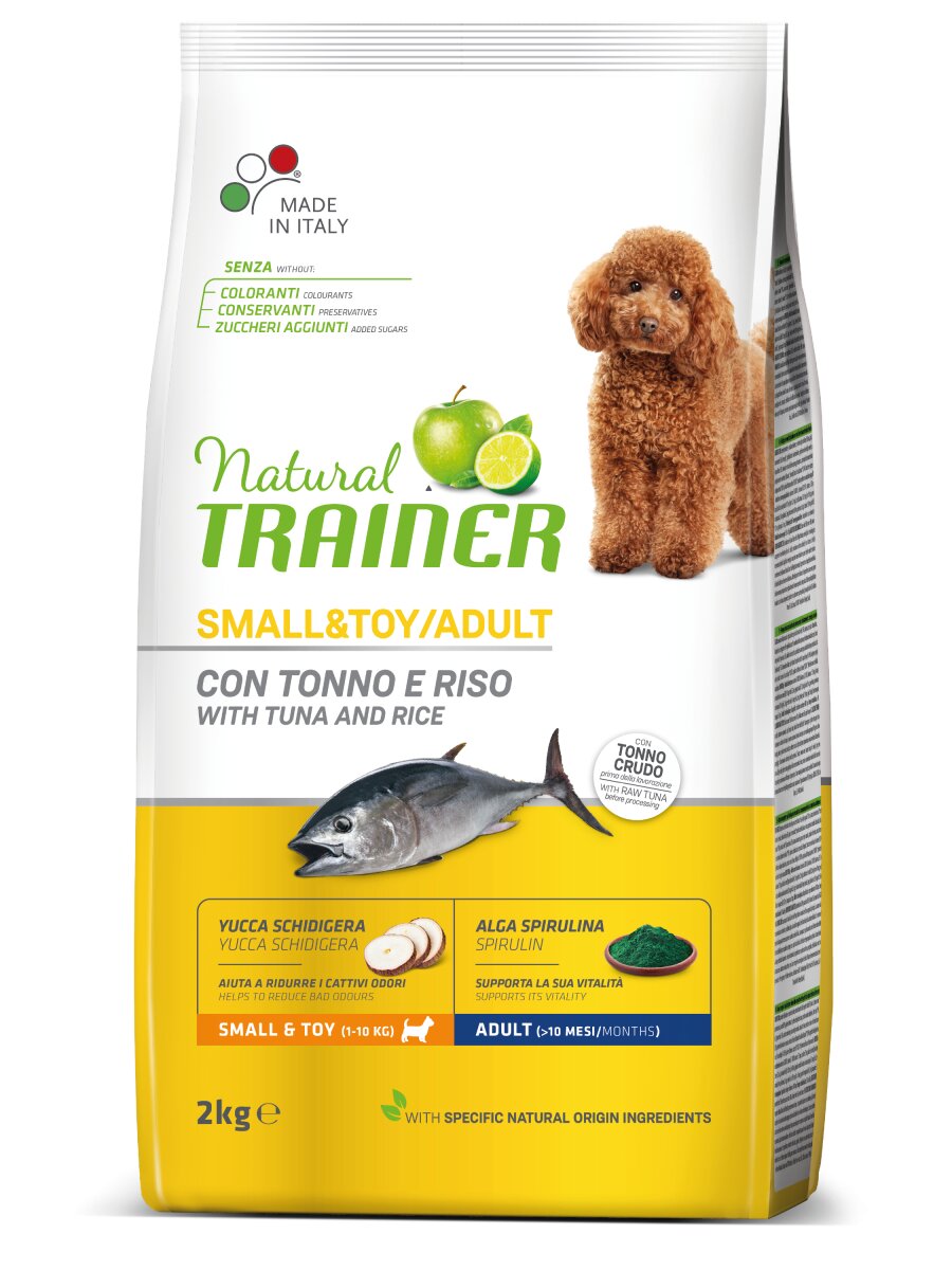 Natural Trainer Crocchette Tonno/Riso Per Cani Adulti Taglia Piccola Sacco 2kg-2