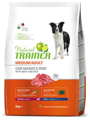 Natural Trainer Crocchette Manzo/Riso Per Cani Adulti Taglia Media Sacco 3kg-2
