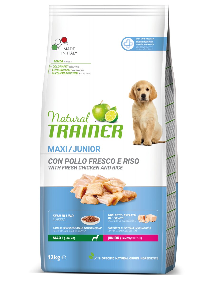 Natural Trainer Crocchette Pollo Fresco Per Cuccioli Taglia Grande <24Mesi Sacco 12kg-2