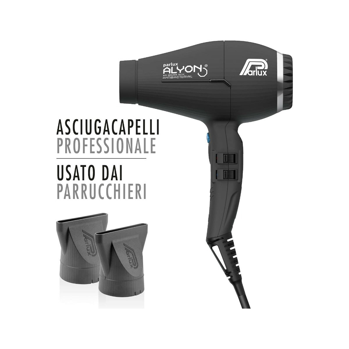 Parlux Asciugacapelli Professionale Alyon Nero Opaco-2