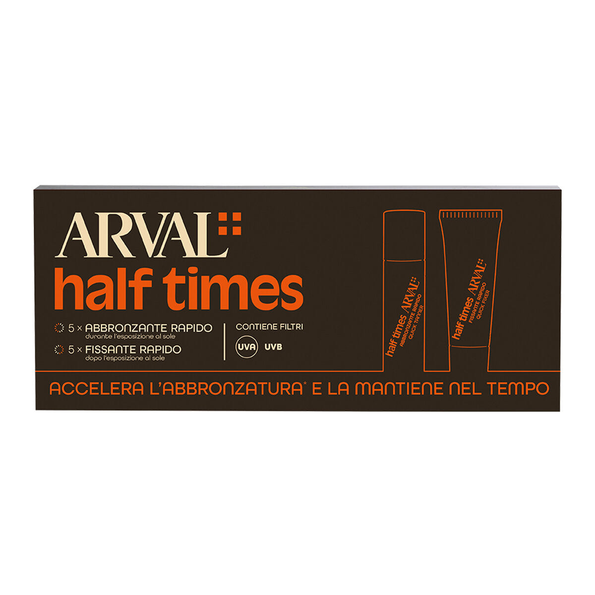 Arval Sun Half Times SPF6 Abbronzante Rapido + Fissante Rapido 5x10 ml-1
