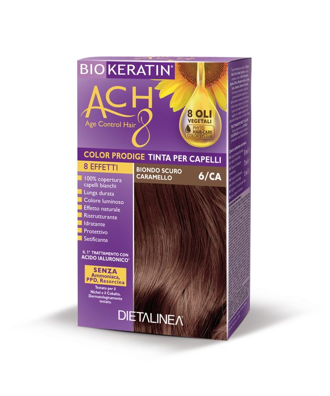 Dietalinea biokeratin ach8 tinta per capelli 6/ca biondo scuro caramello-1