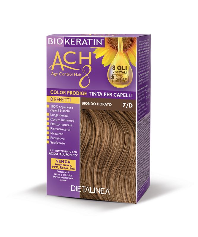 Dietalinea biokeratin ach8 tinta per capelli 7/d biondo dorato-1