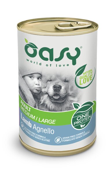 Oasy Cibo Umido Agnello Per Cani Adulti Taglia Media/Grande 400g-1