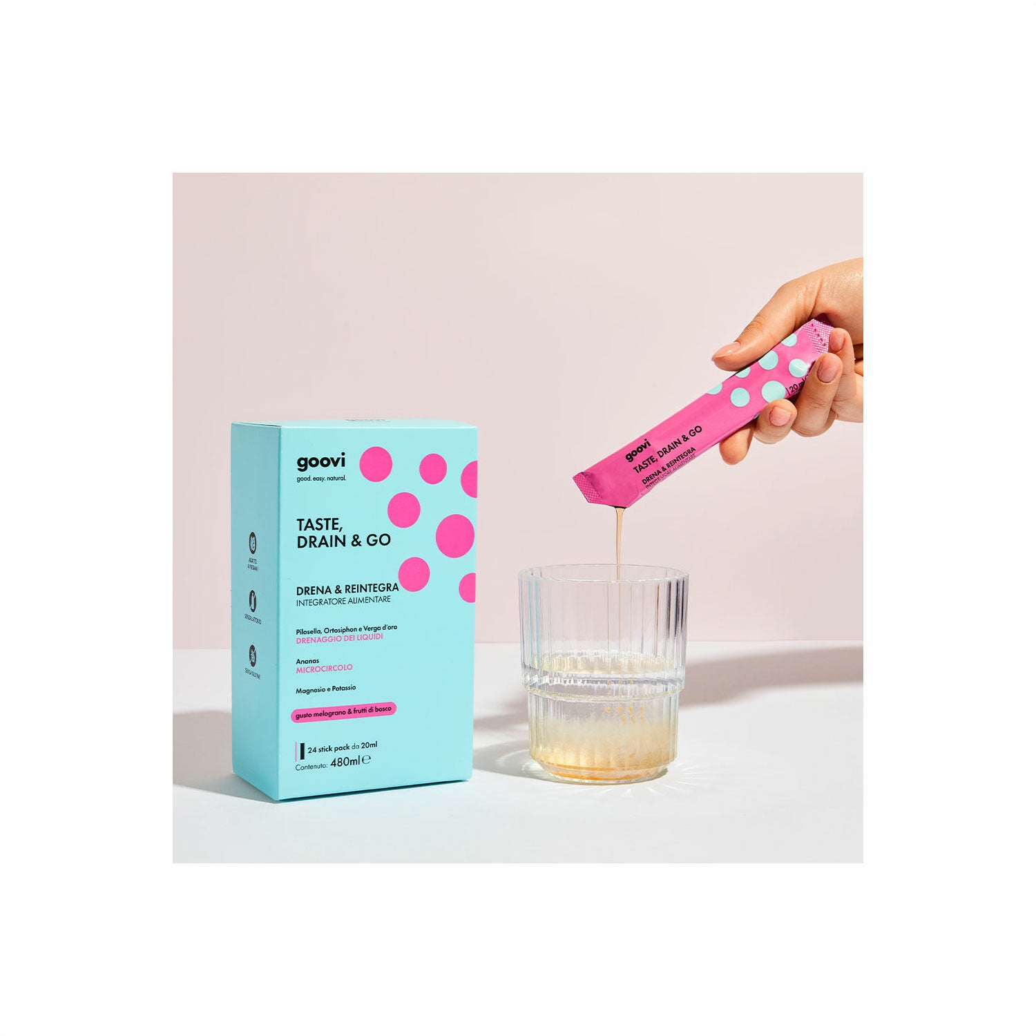 Goovi Taste Drain & Go Drenante Melograno e Frutti Di Bosco 24 Stick-2
