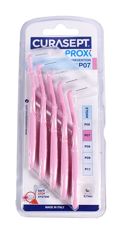 Curasept Proxi Prevention scovolino con testina angolata 07mm rosa 5 pezzi-0