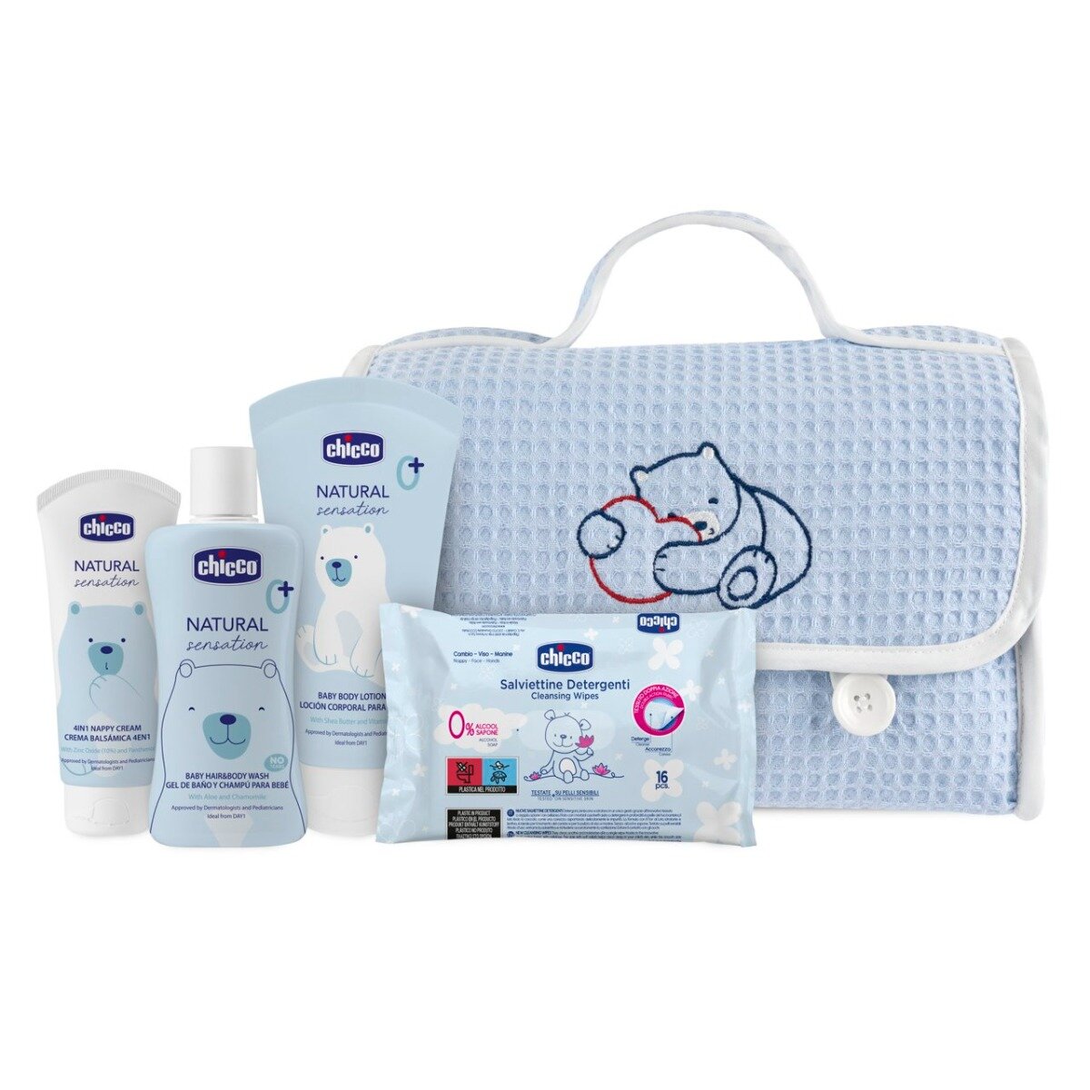 Chicco Natural Sensation Beauty Detergente Corpo&Capelli + Crema Corpo + Pasta Lenitiva + Sa-1