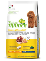 Natural Trainer Crocchette Prosciutto Crudo/Riso Per Cani Adulti Taglia Piccola Sacco 7kg-2