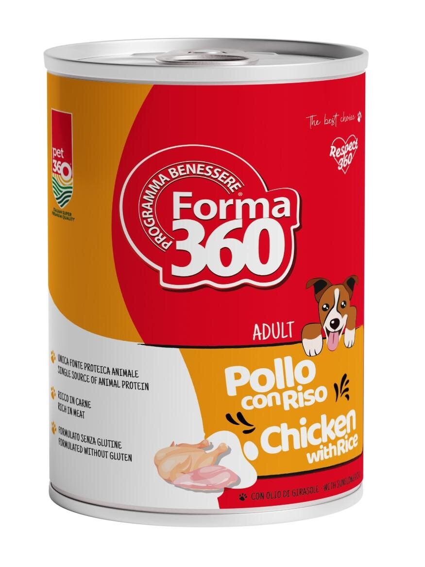 Pet360 Forma360 Cibo Umido Pollo E Riso Per Cani Adulti 400g-1