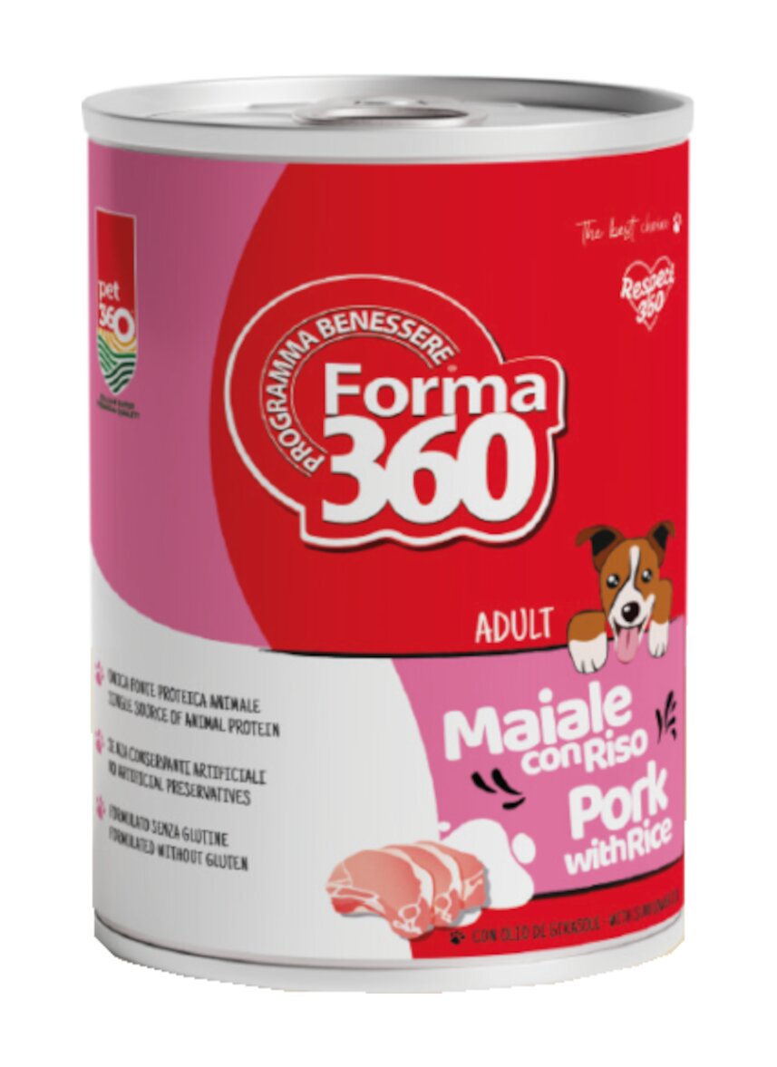 Pet360 Forma360 Cibo Umido Maiale E Riso Per Cani Adulti 400g-1