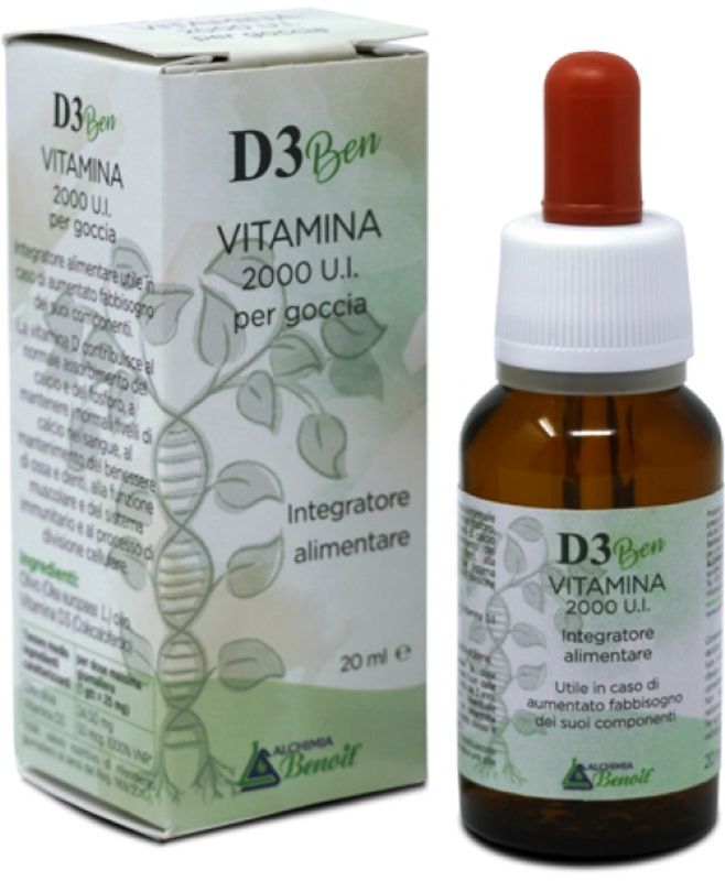 D3 Ben Vitamin utile al normale assorbimento del calcio e del fosforo 20ml-1