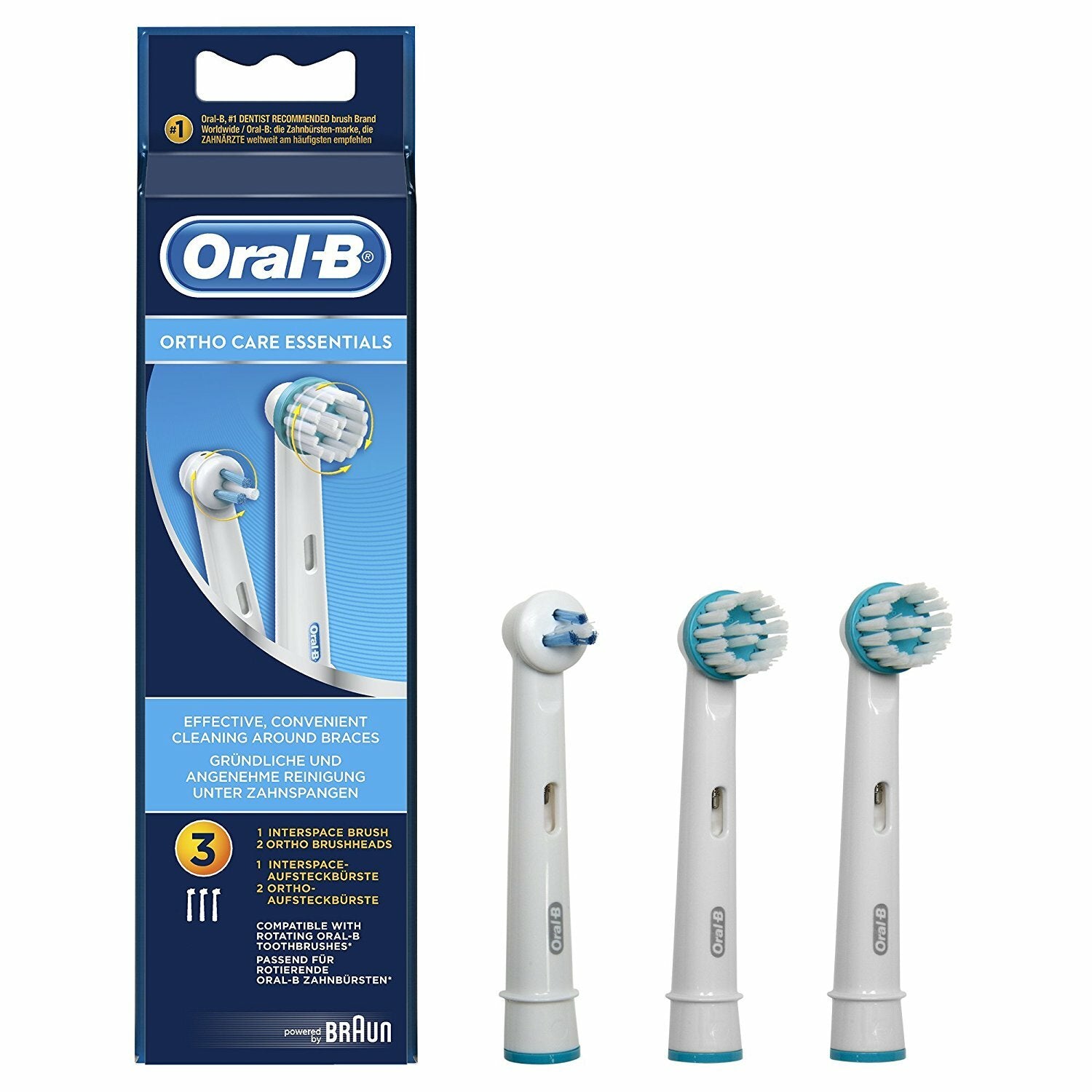 Oral-B Testine di ricambio Ortho Care Essentials  1 testina interspace e 2 testine ortodontiche-2