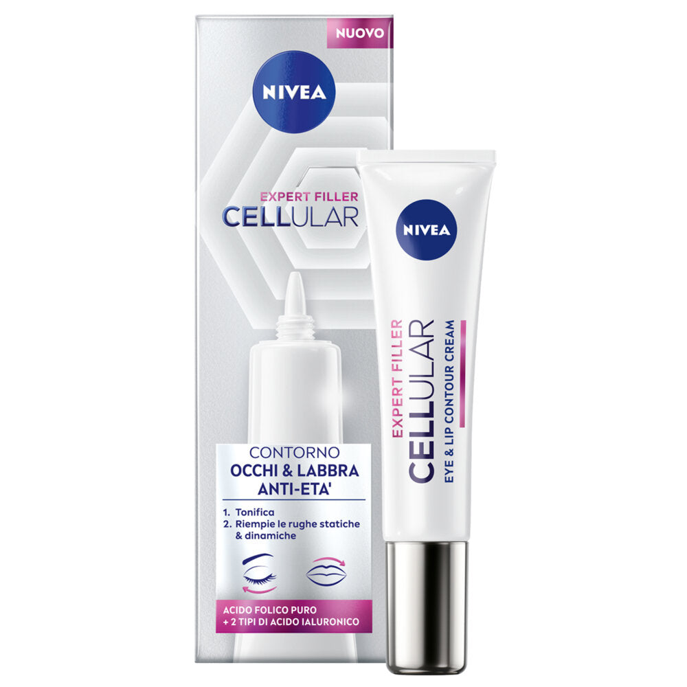 Nivea Cellular Expert Filler Contorno Occhi & Labbra Anti-età 15ml Crema Viso Occhi E Labbra-13