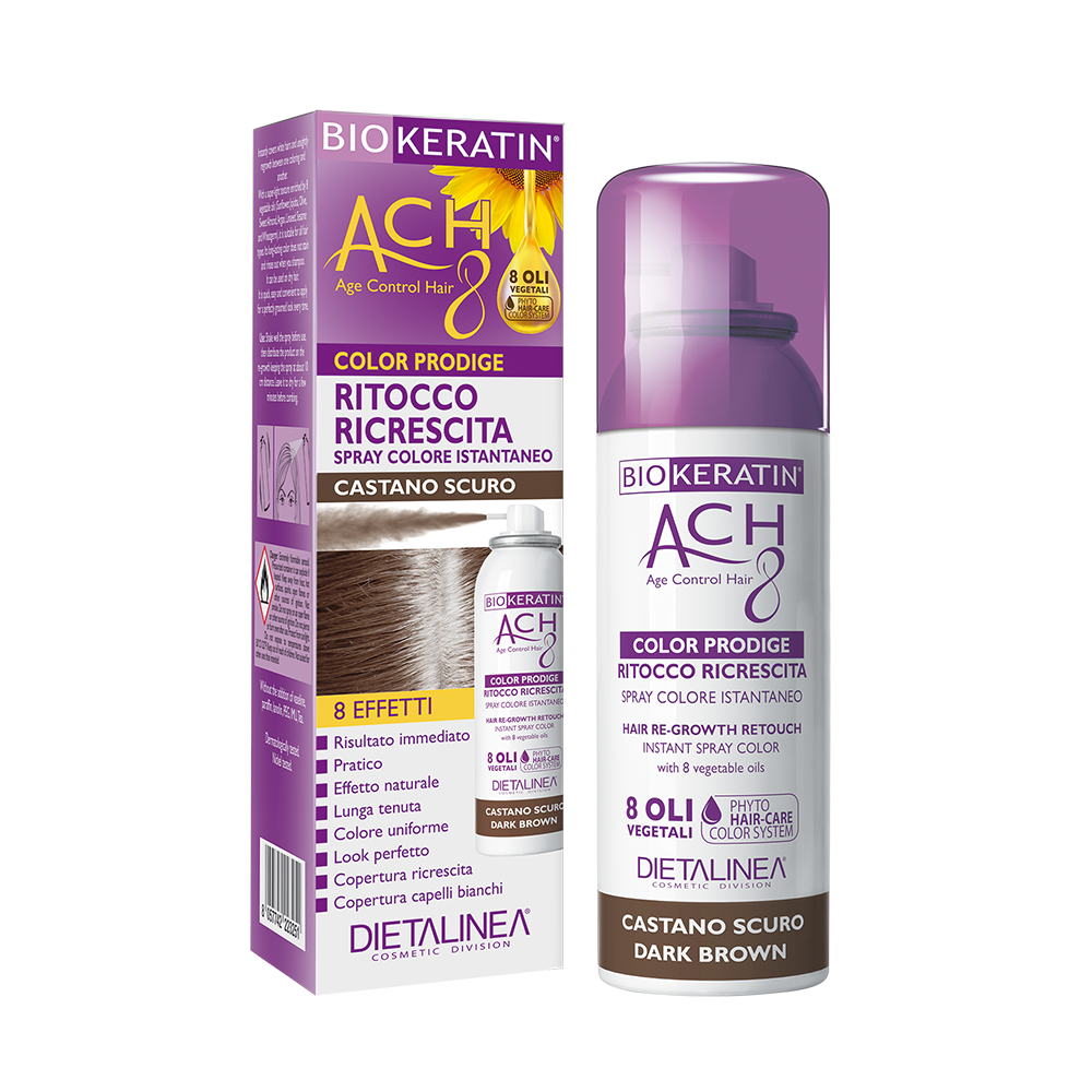 Biokeratin Ach8 Ritocco Ricrescita Spray Castano Scuro 75ml-1