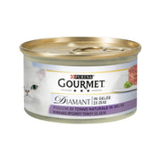 Purina Gourmet Diamant Fiocchi Di Tonno Naturale In GelÃ©e Per Gatti Lattina 85g-1