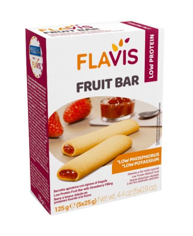 Mevalia Flavis Fruit Bar Barretta Aproteica con ripieno di fragola 125g-1