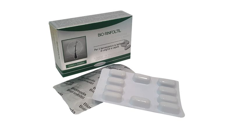 Biomeda Bio-Rinfoltil per il benessere di unghie e capelli uomo e donna 30 compresse-1