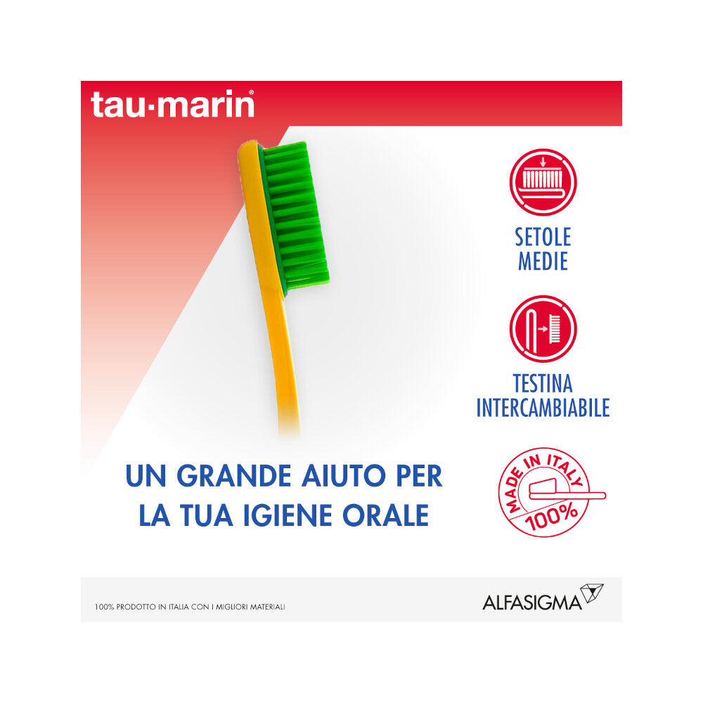 Tau-marin Spazzolino Magnum con testina intercambiabile medio-3
