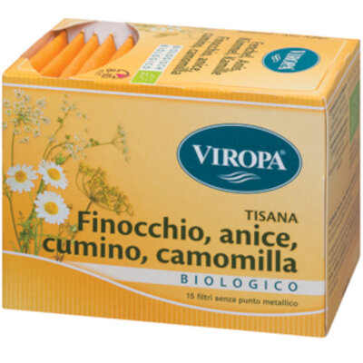 Viropa Finocchio, cumino, anice, camomilla infuso biologico 15 filtri-2