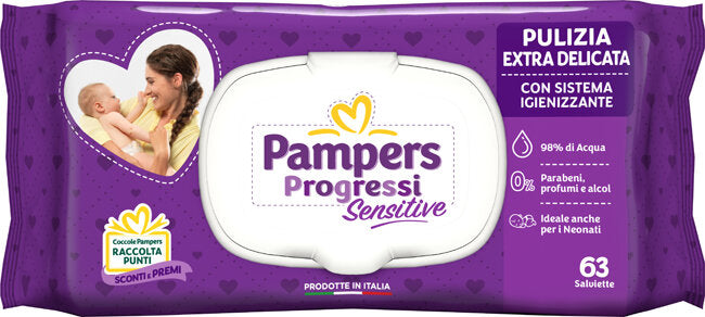 Pampers Progressi Sensitive Salviette Aloe 63 Pezzi-1