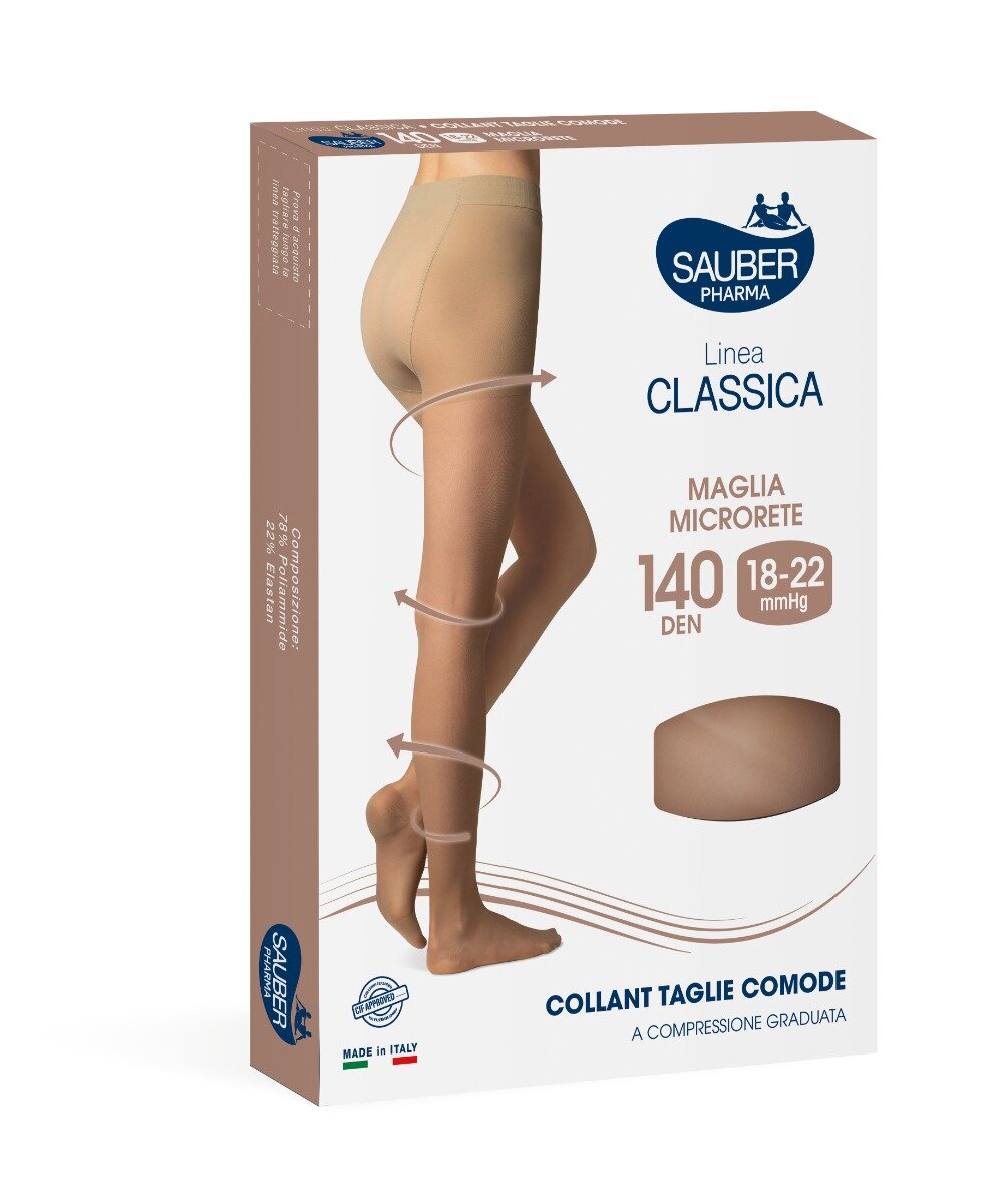 Sauber Collant Taglie Comode 140 Maglia Microrete Neutro Beige Taglia 5-2