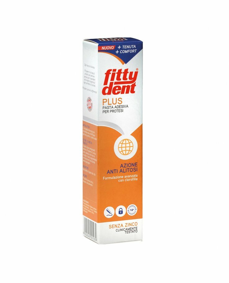 Fittydent Plus Pasta adesiva per protesi azione anti-alitosi 40g-2