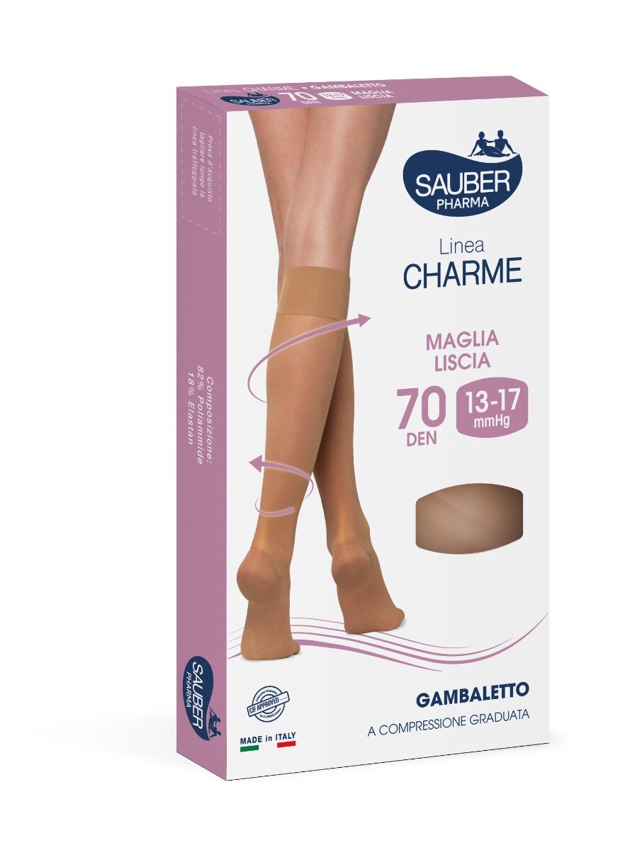Sauber Linea Classica Gambaletto 70 Maglia Liscia Neutro Beige Taglia 3-2