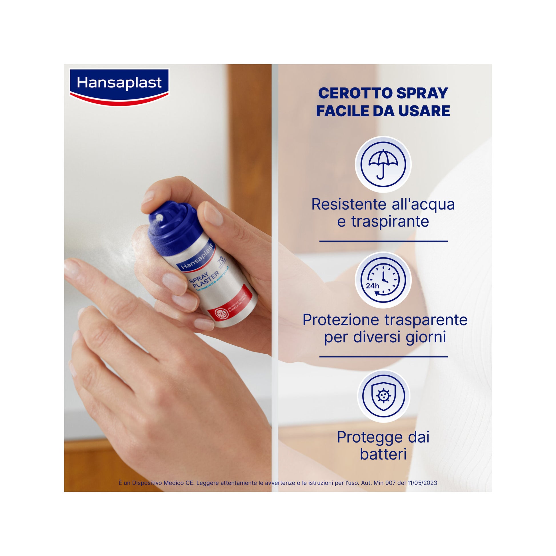 Hansaplast Cerotto Spray Protezione Trasparente Cerotti Impermeabili E Protettivi Spray  32,5ml-2