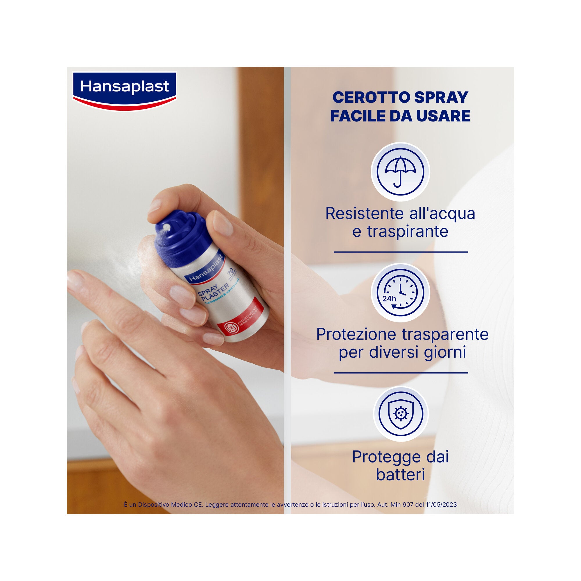 Hansaplast Cerotto Spray Protezione Trasparente Cerotti Impermeabili E Protettivi Spray  32,5ml-2