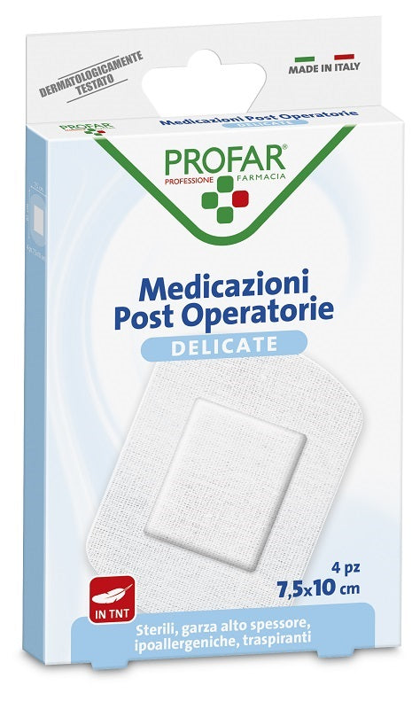 Medicazione Post Operatoria Sterile Garza Antiaderente 7,5x10 cm 4 Pezzi Profar-0