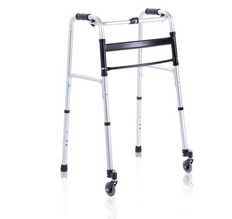 Mopedia Deambulatore Pieghevole Alluminio 2 Ruote Piroettanti Cod.RP734-2