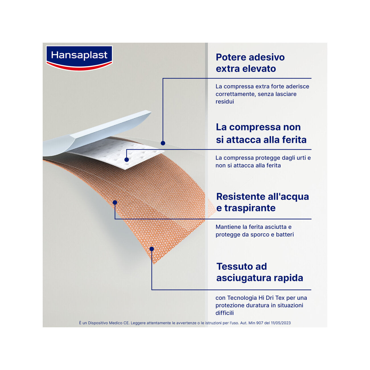 Hansaplast Extra Power Cerotto Striscia Elevata Adesività 80x6cm 8 Pezzi-3