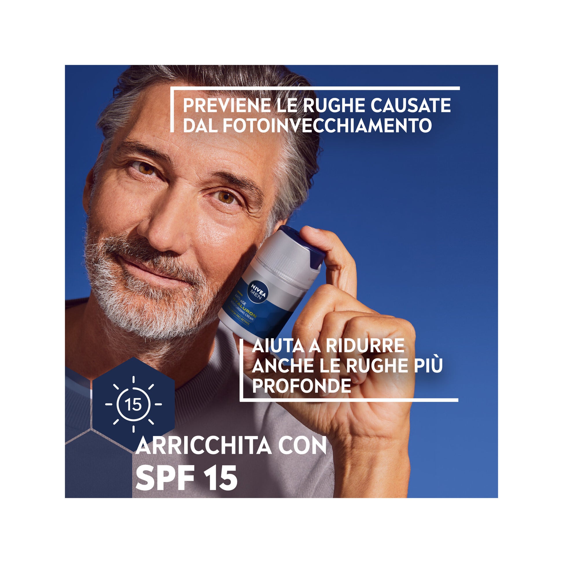 Nivea Men Anti-age Hyaluron Crema Viso Idratante Fp15 50ml Crema Viso Uomo Antirughe Pelli Mature-9