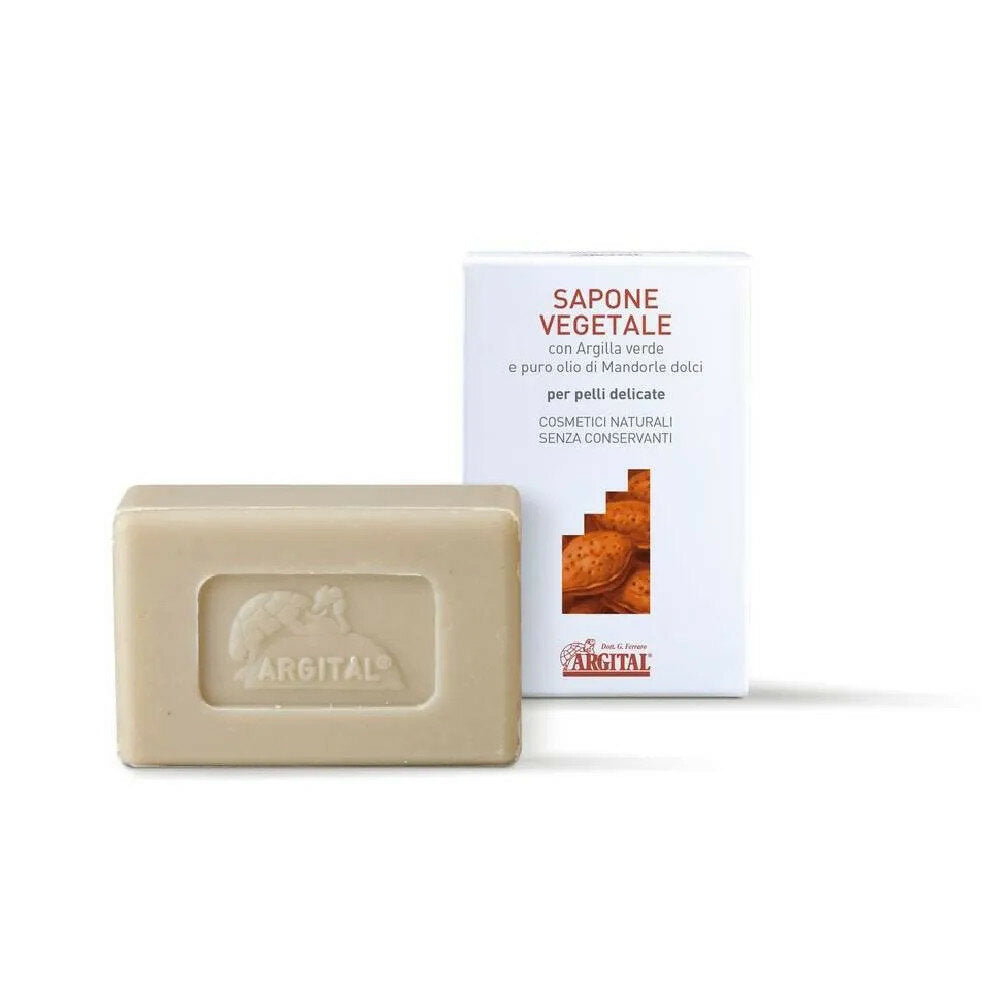 Argital Sapone vegetale all’Argilla Verde e mandorle dolci pelli delicate 100g-2