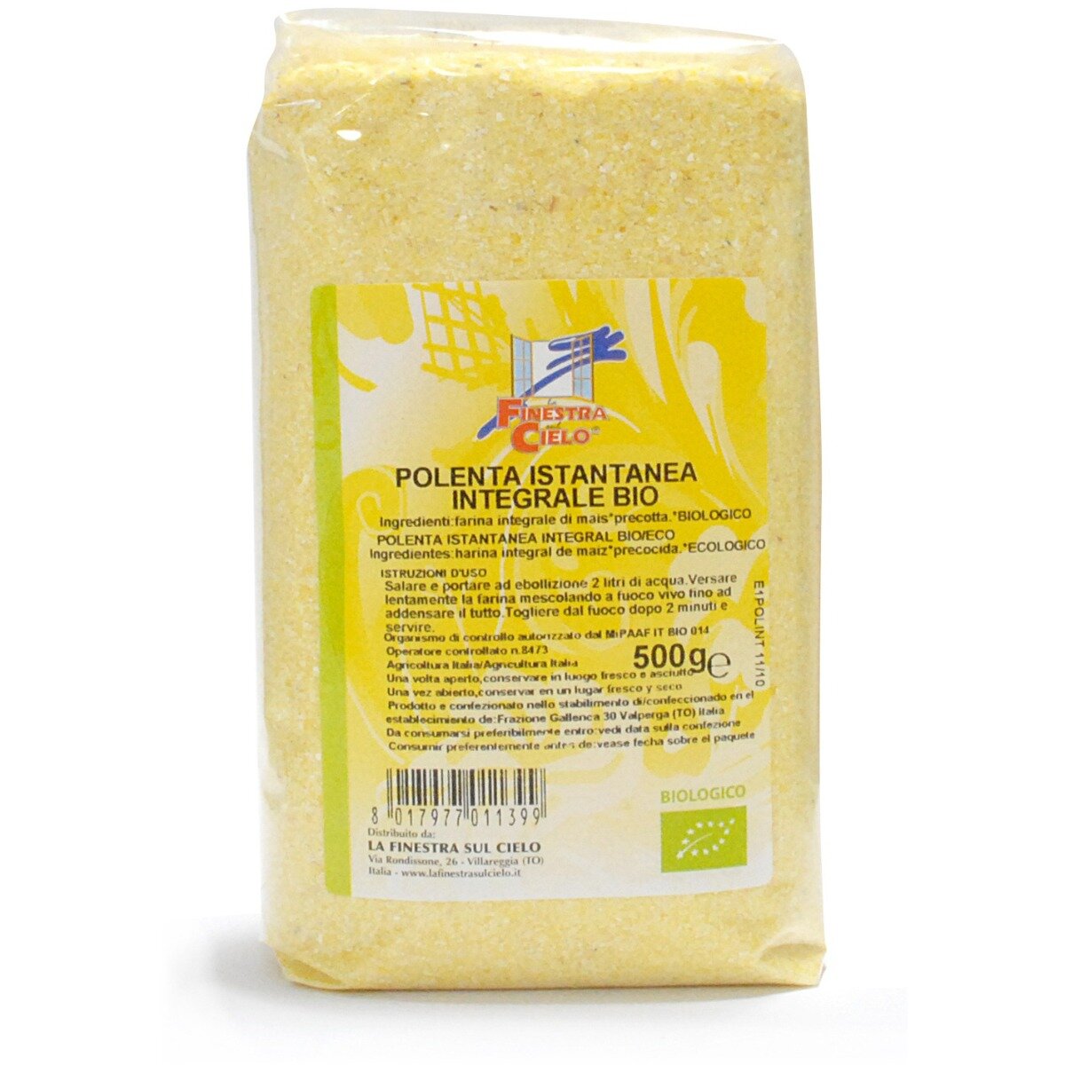 Farina integrale di mais per polenta istantanea bio 500g-2