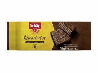 Schar Quadritos wafer al caco ricoperti di cioccolato fondente senza glutine 2x20g-2