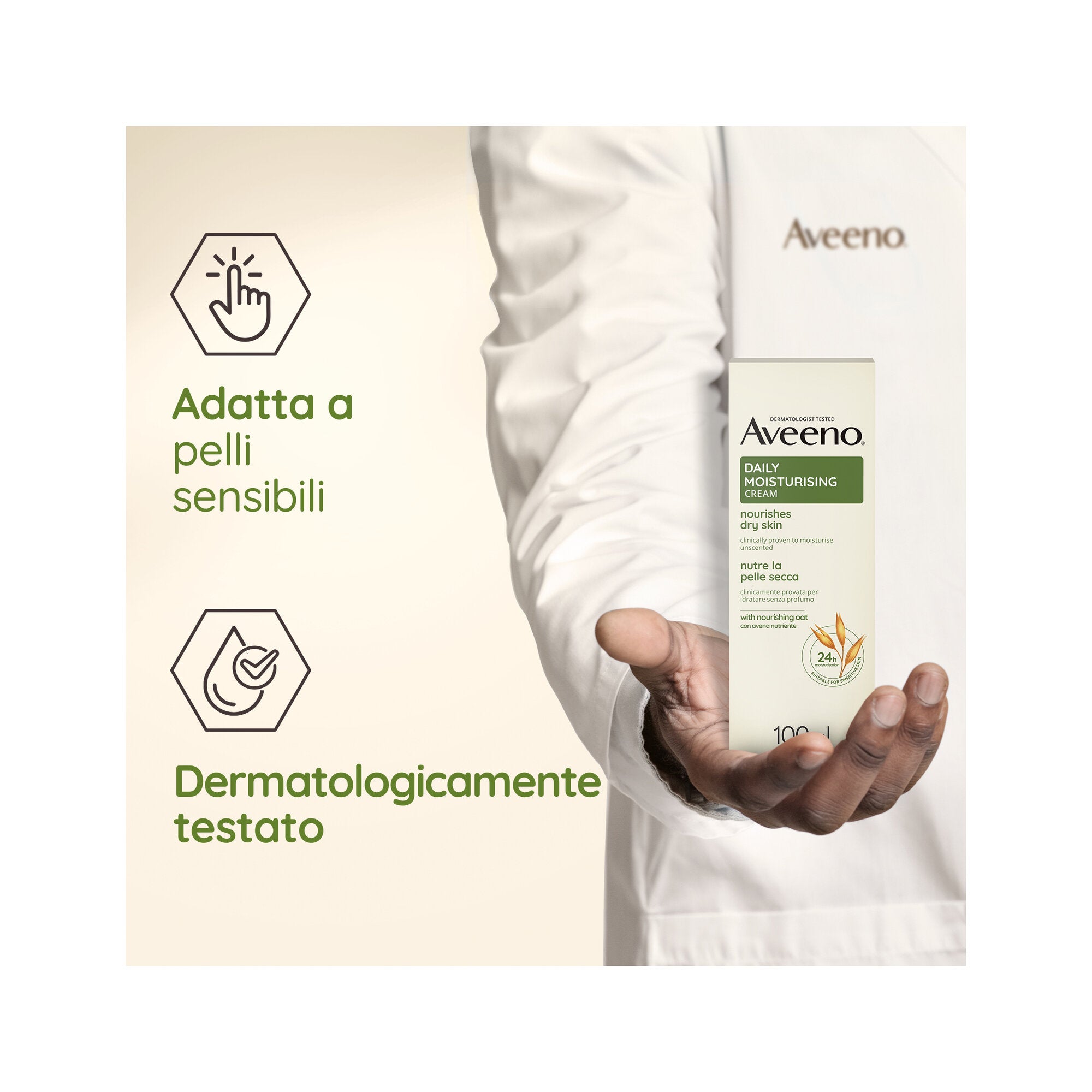 Aveeno Crema Idratante Viso e Corpo Daily Moisturising da Pelli Normali a Secche 100ml-4