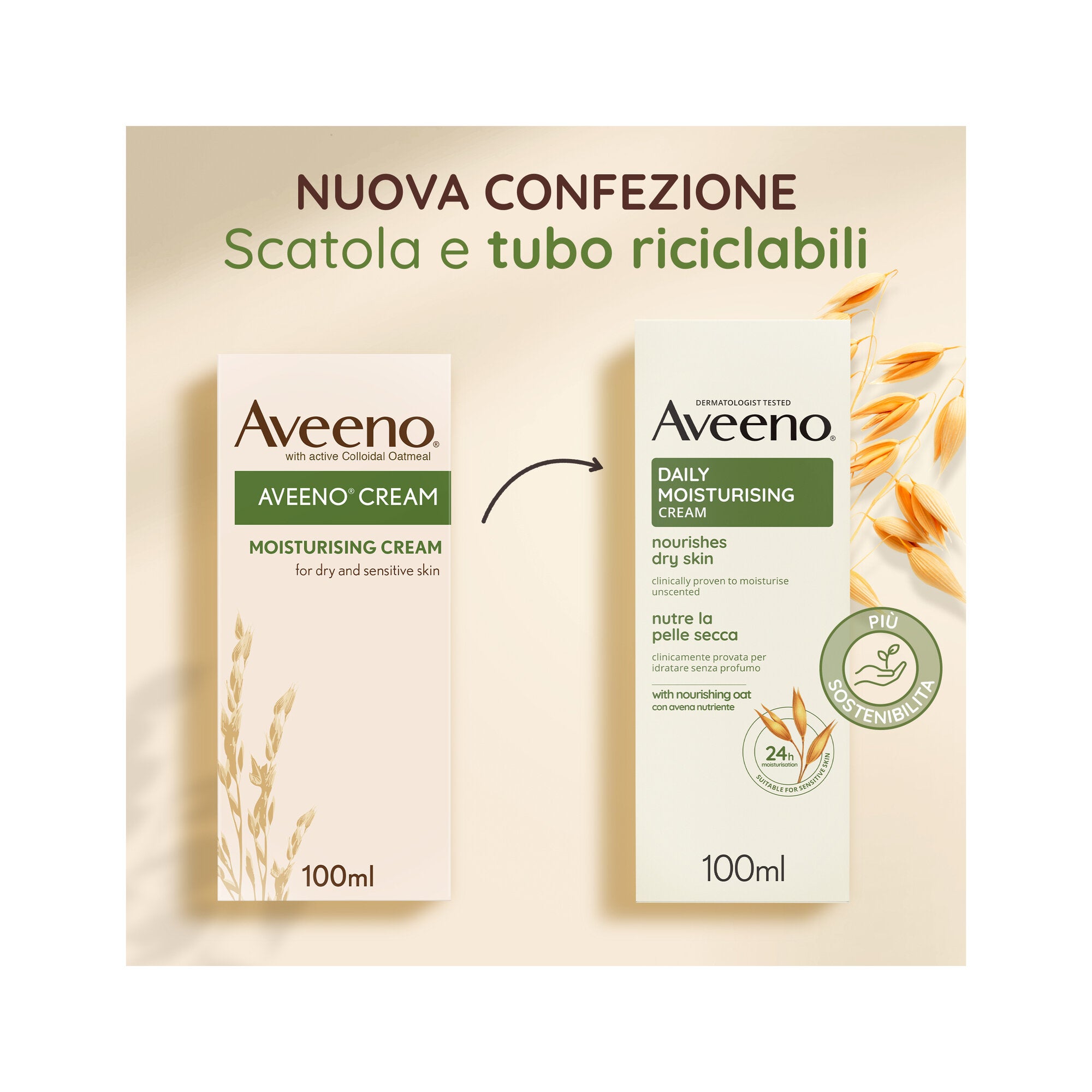 Aveeno Crema Idratante Viso e Corpo Daily Moisturising da Pelli Normali a Secche 100ml-6