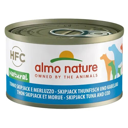 Almo Nature HFC Natural Tonno Skipjack e Merluzzo alimento umido per cani adulti 95g-2