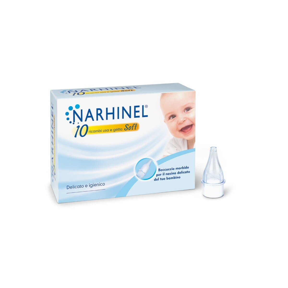 Narhinel 10 Ricambi Per Aspiratore Nasale Neonati E Bambini Con Filtro Assorbente Usa E Getta Soft-6