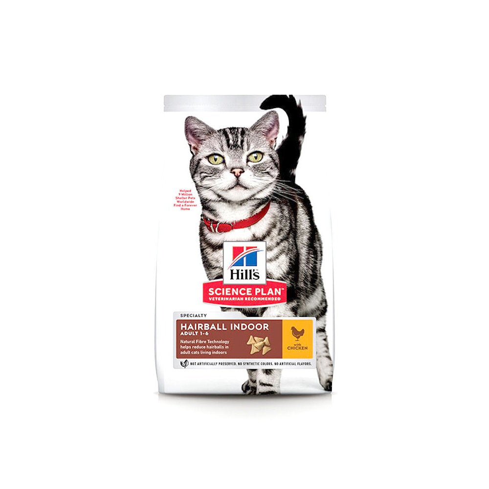 Hill's Science Plan Adult Hairball Indoor Alimento per Gatti al Pollo 1,5kg-1