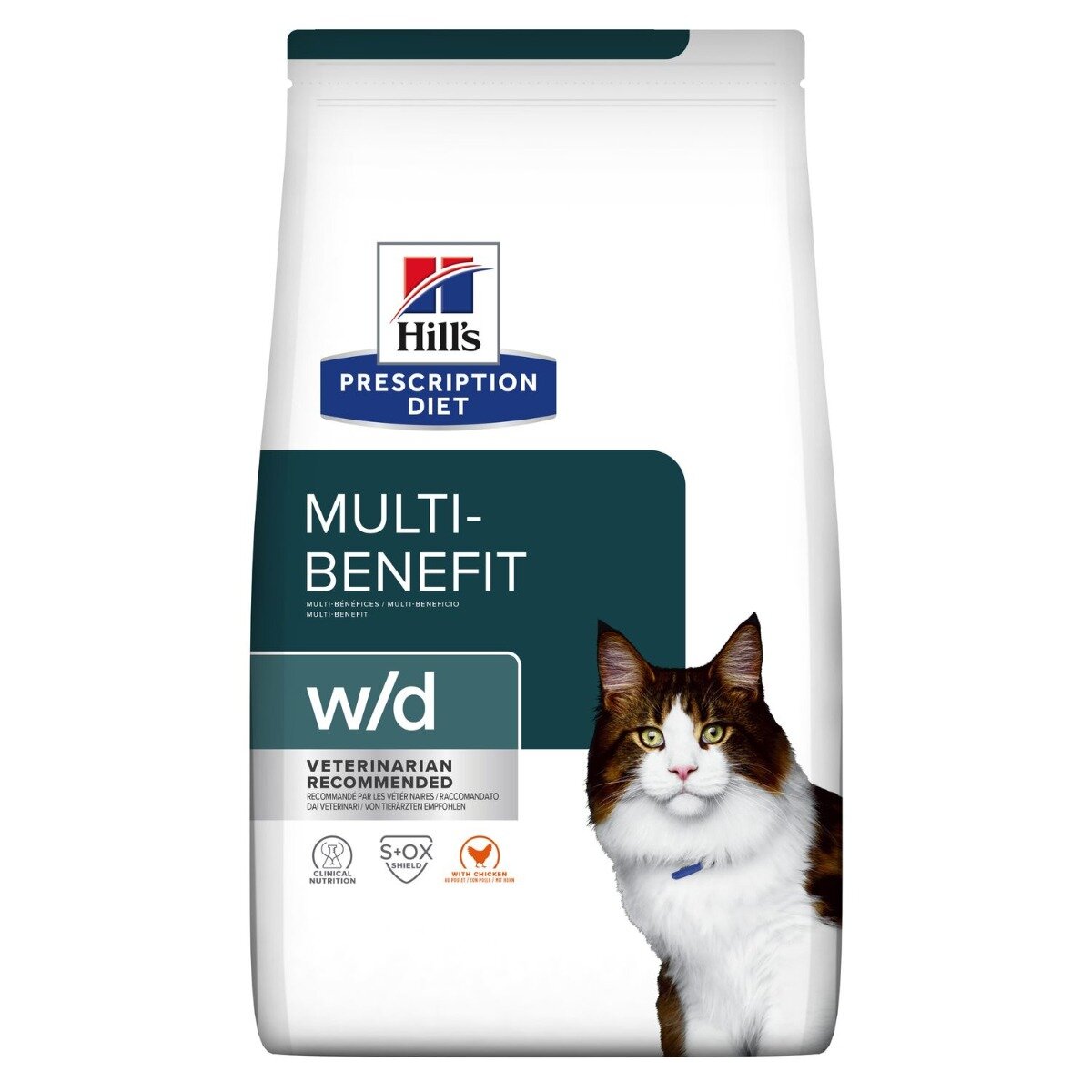 Hill's Prescription Diet W/D Multi Benefit Crocchette Pollo Per Gatti Sacco 1,5kg-2