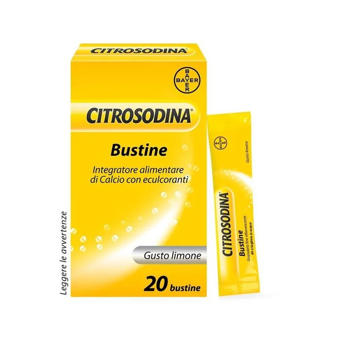Citrosodina Effervescente Integratore Alimentare Digestivo con Calcio al Limone 20 Bustine-10