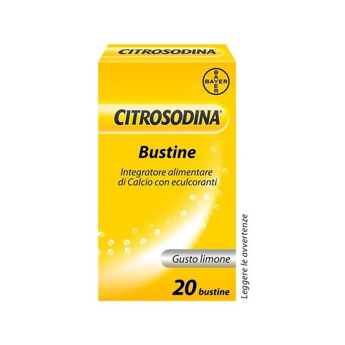 Citrosodina Effervescente Integratore Alimentare Digestivo con Calcio al Limone 20 Bustine-16