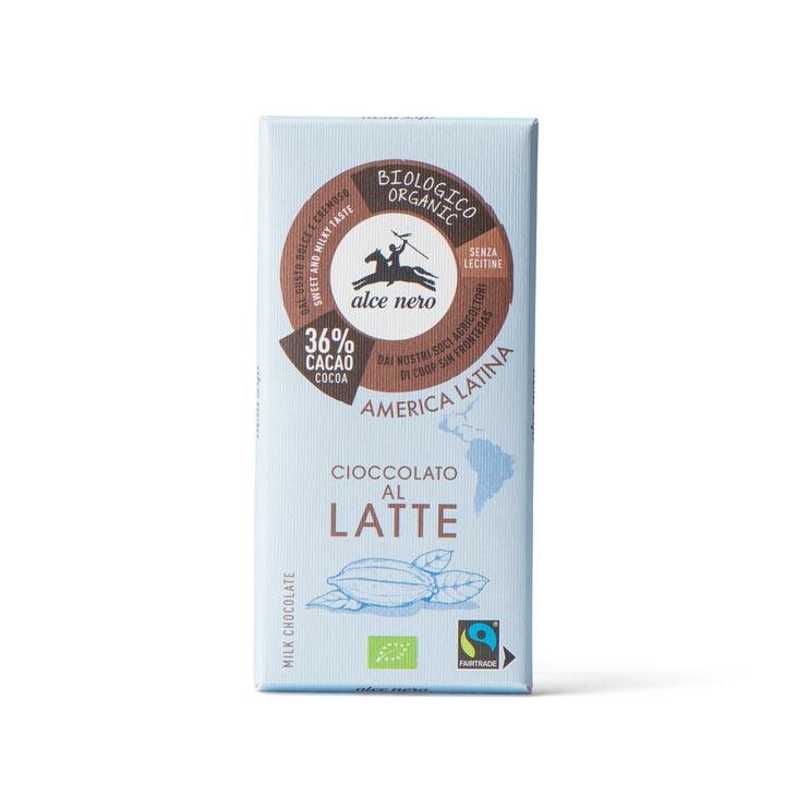 Alce Nero Tavoletta di Cioccolato al Latte 36% Biologico 100g-2